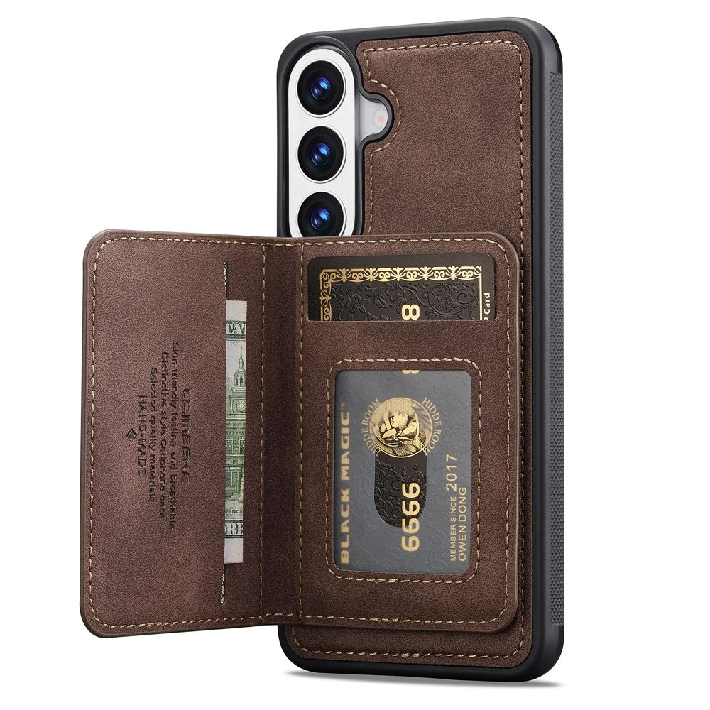 LC.IMEEKE L7-serien för Samsung Galaxy S26 FE / Galaxy S25 FE Magnetiskt fodral i läder + TPU-mobilskal med avtagbar korthållare