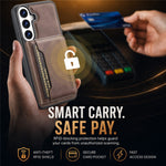 LC.IMEEKE L7-serien för Samsung Galaxy S26 FE / Galaxy S25 FE Magnetiskt fodral i läder + TPU-mobilskal med avtagbar korthållare