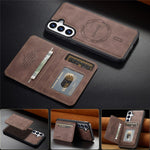 LC.IMEEKE L7-serien til Samsung Galaxy S26 FE / Galaxy S25 FE, magnetisk læderetui + TPU-mobilcover med aftagelig kortholder