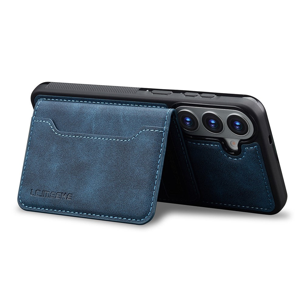 LC.IMEEKE L7 Series for Samsung Galaxy S26+ Magnetic Case Leather + TPU Phone Cover with Detachable Card Holder
