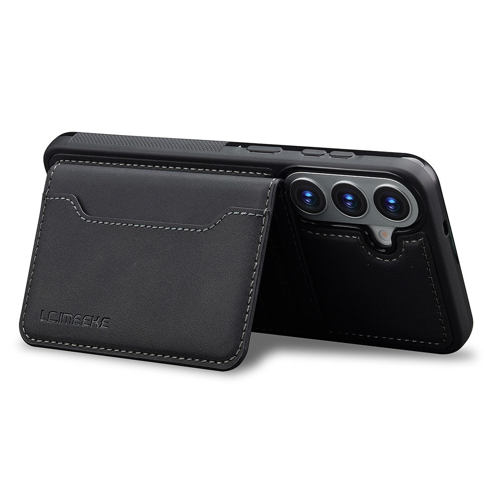 LC.IMEEKE L7-serien til Samsung Galaxy A37 5G / A56 5G / A36 5G, magnetisk etui i læder + TPU-mobilcover med aftagelig kortholder