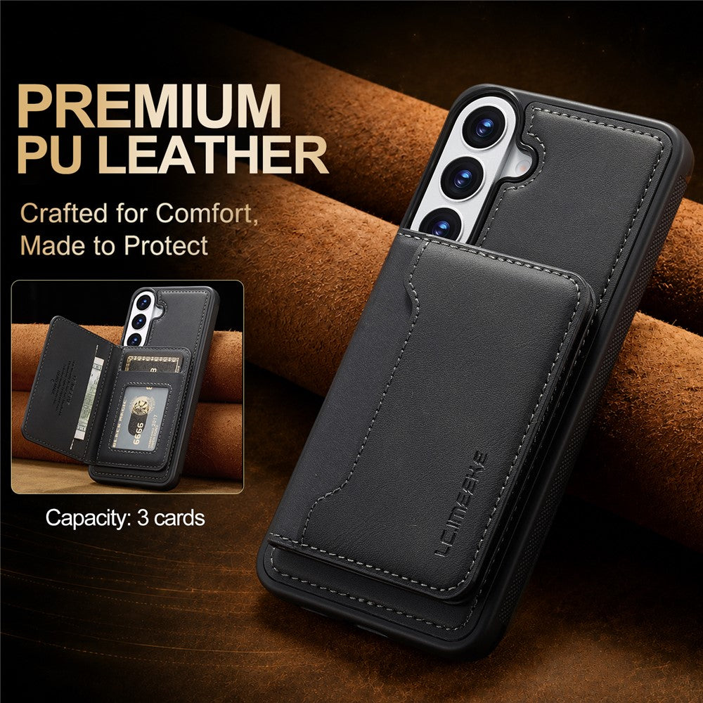 LC.IMEEKE L7-serien til Samsung Galaxy A37 5G / A56 5G / A36 5G, magnetisk etui i læder + TPU-mobilcover med aftagelig kortholder