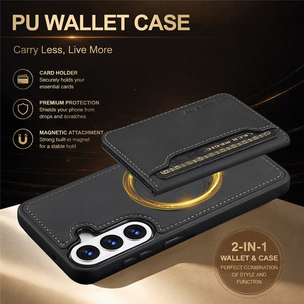 LC.IMEEKE L7-serie til Samsung Galaxy A57 5G magnetisk cover i læder + TPU-telefoncover med aftagelig kortholder