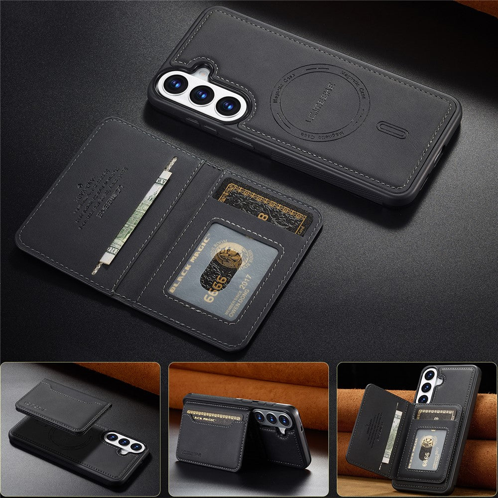 LC.IMEEKE L7-serie til Samsung Galaxy A57 5G magnetisk cover i læder + TPU-telefoncover med aftagelig kortholder