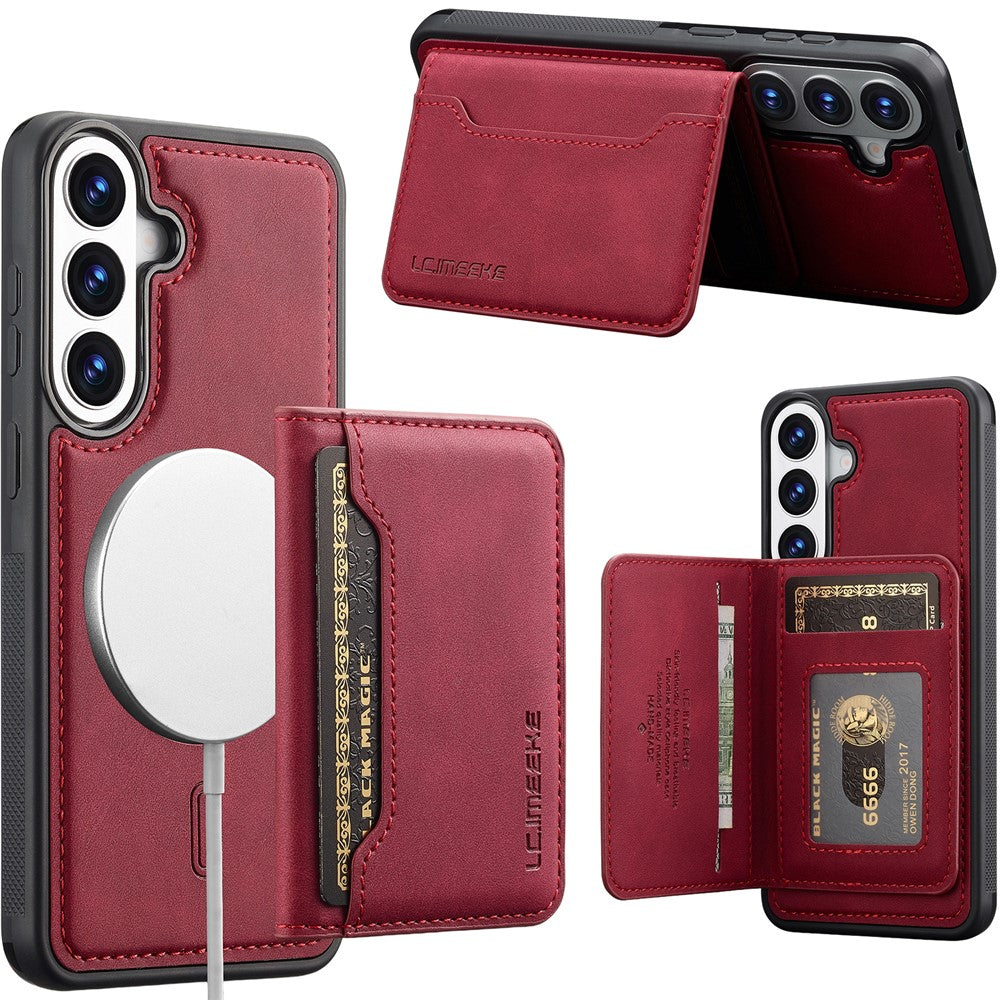 LC.IMEEKE L7-serie til Samsung Galaxy A57 5G magnetisk cover i læder + TPU-telefoncover med aftagelig kortholder