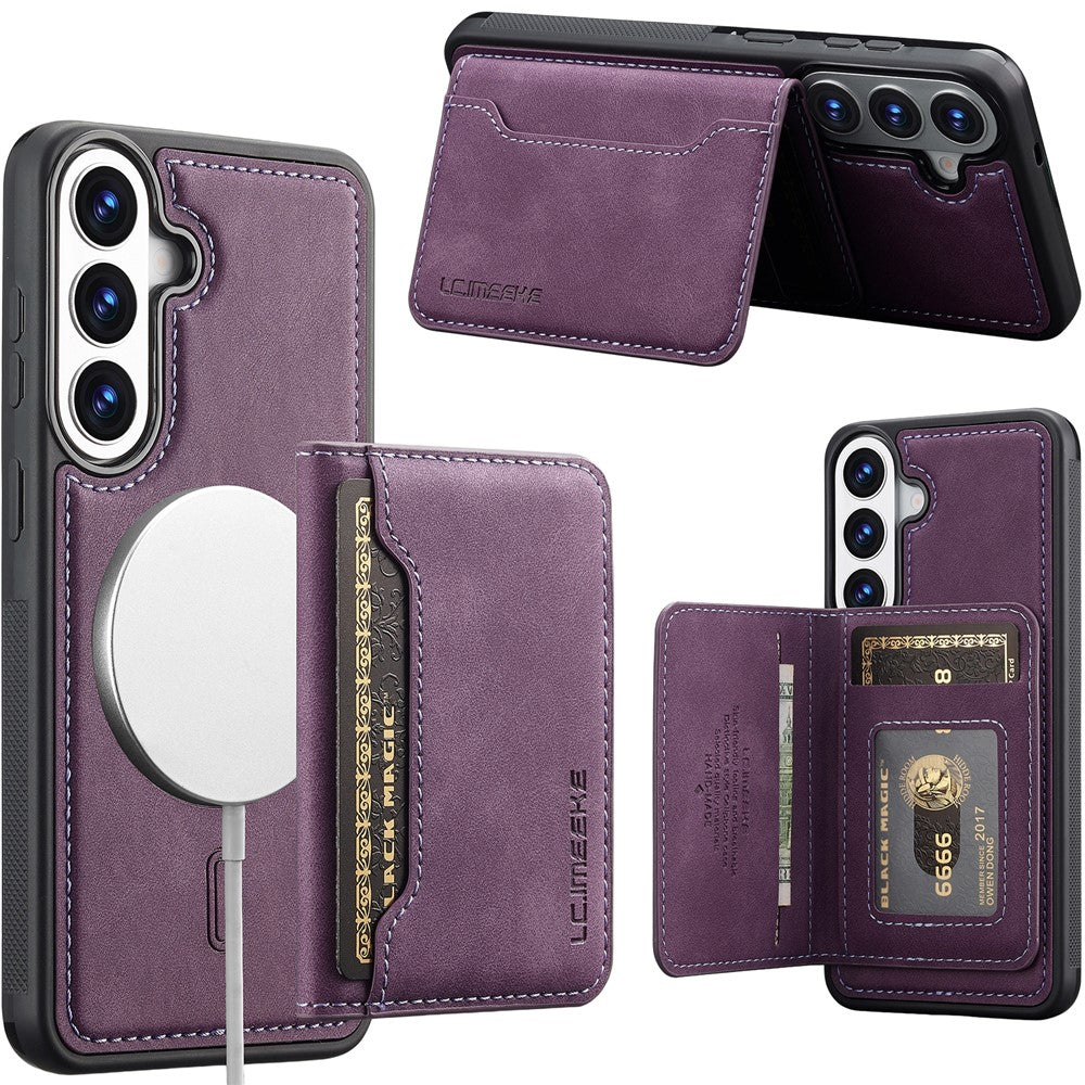 LC.IMEEKE L7-serie til Samsung Galaxy A57 5G magnetisk cover i læder + TPU-telefoncover med aftagelig kortholder