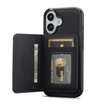 LC.IMEEKE L7-serien til iPhone 16 Plus magnetisk cover i læder + TPU-telefoncover med aftagelig kortholder