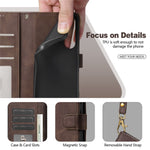 AZNS A2 for Oppo A7 Pro Max 5G Leather Case with Wrist Strap RFID Blocking Wallet Stand Phone Cover