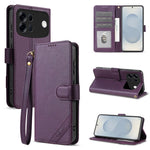 AZNS A2 for Oppo A7 Pro Max 5G Leather Case with Wrist Strap RFID Blocking Wallet Stand Phone Cover