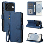 AZNS A2 for Oppo A7 Pro Max 5G Leather Case with Wrist Strap RFID Blocking Wallet Stand Phone Cover