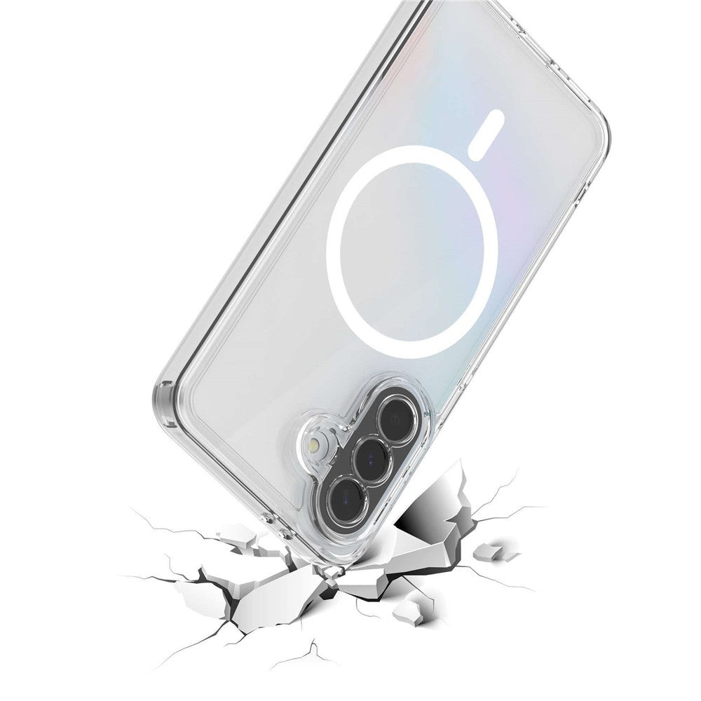 For Samsung Galaxy A57 5G Magnetic Case Clear Acrylic + TPU Anti-Yellow Phone Protective Cover