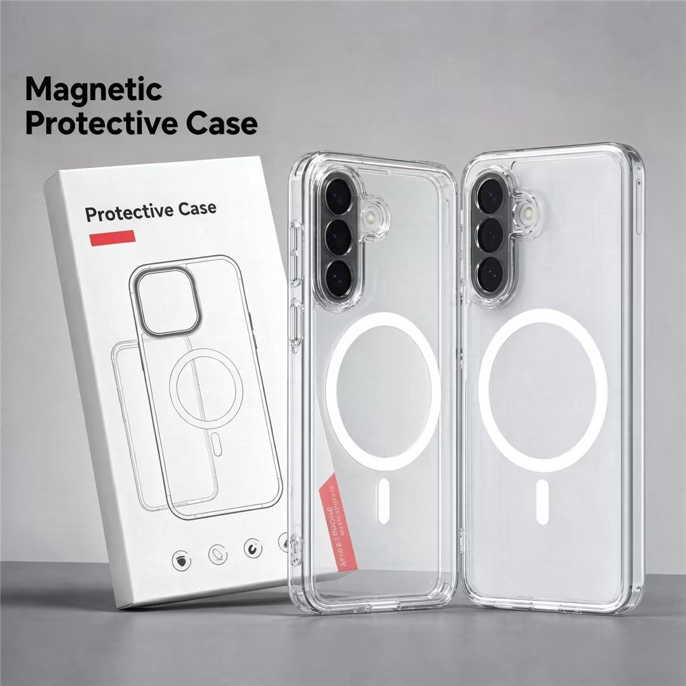 Samsung Galaxy S25 FE Magnetiskt Skal Klar Akryl + TPU Anti-Gult mobilskyddsfodral