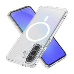 For Samsung Galaxy S26 FE Magnetic Case Clear Acrylic + TPU Anti-Yellow Phone Protective Cover