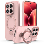 For Xiaomi 17 Magnetic Case Rotating Ring Kickstand TPU + PC Back Cover