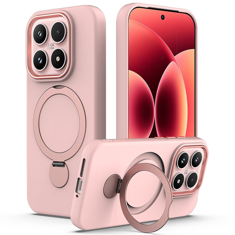 For Xiaomi 17 Magnetic Case Rotating Ring Kickstand TPU + PC Back Cover