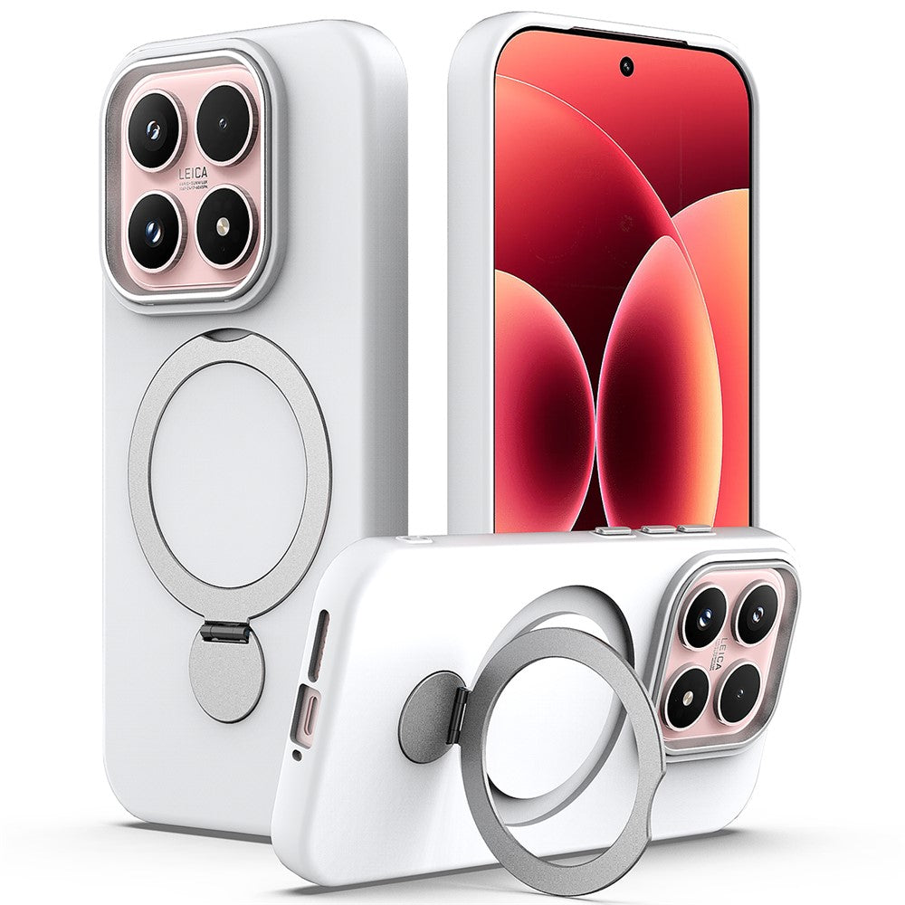 For Xiaomi 17 Magnetic Case Rotating Ring Kickstand TPU + PC Back Cover