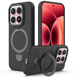 For Xiaomi 17 Magnetic Case Rotating Ring Kickstand TPU + PC Back Cover
