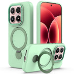 For Xiaomi 17 Magnetic Case Rotating Ring Kickstand TPU + PC Back Cover