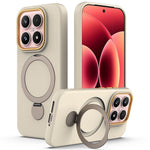For Xiaomi 17 Magnetic Case Rotating Ring Kickstand TPU + PC Back Cover