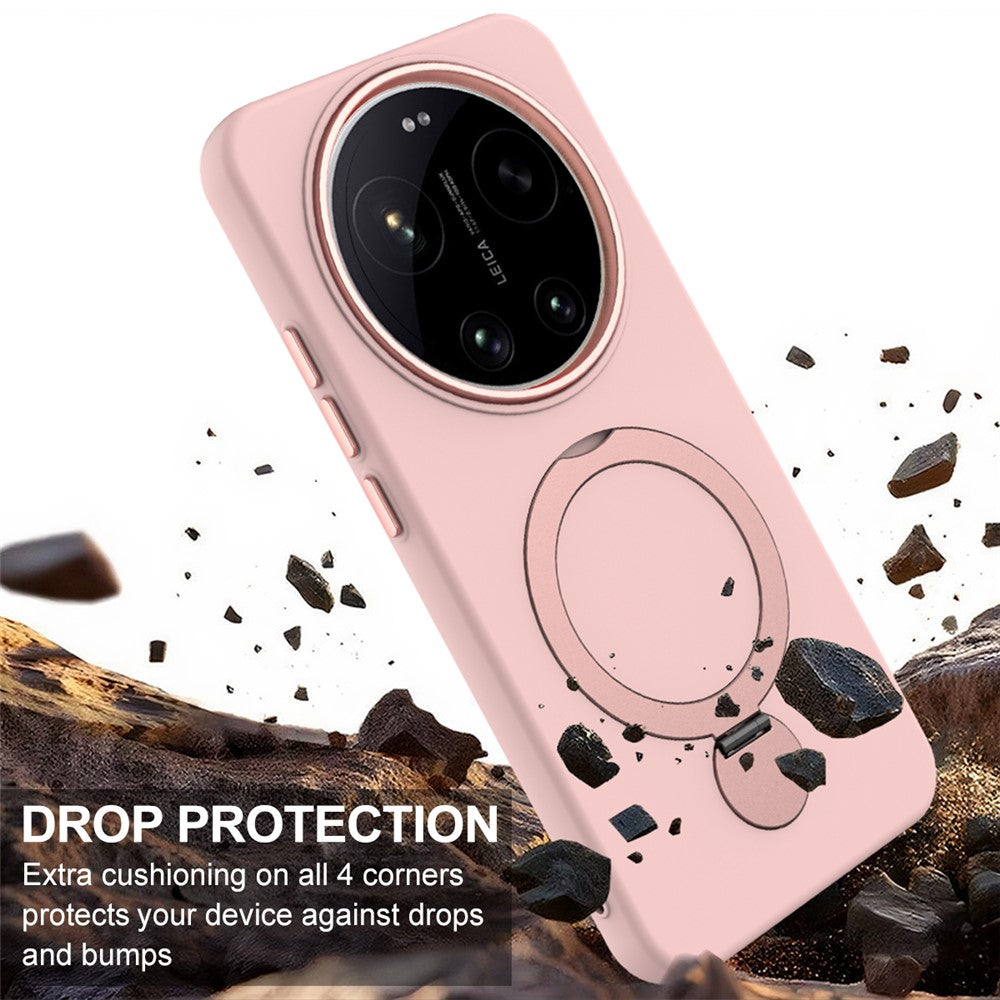 For Xiaomi 17 Ultra 5G Magnetic Case Rotating Ring Kickstand TPU + PC Back Cover
