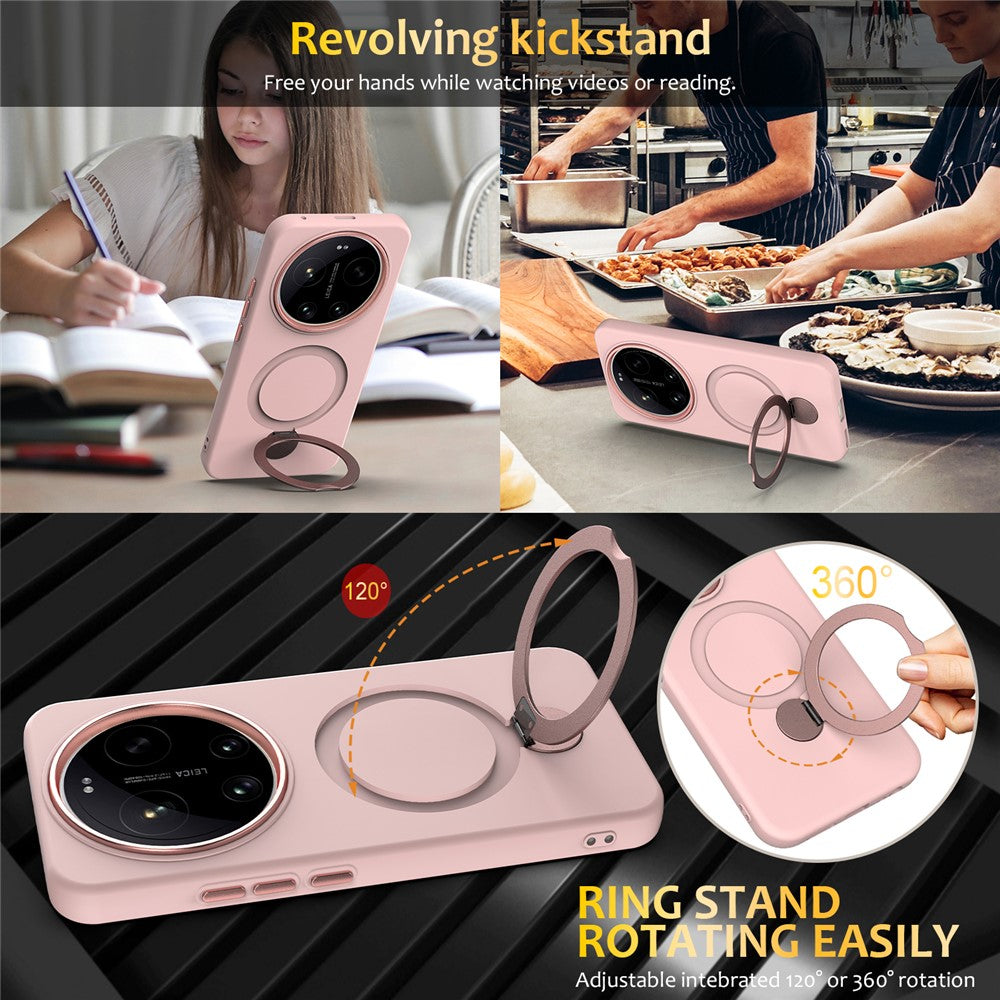 For Xiaomi 17 Ultra 5G Magnetic Case Rotating Ring Kickstand TPU + PC Back Cover