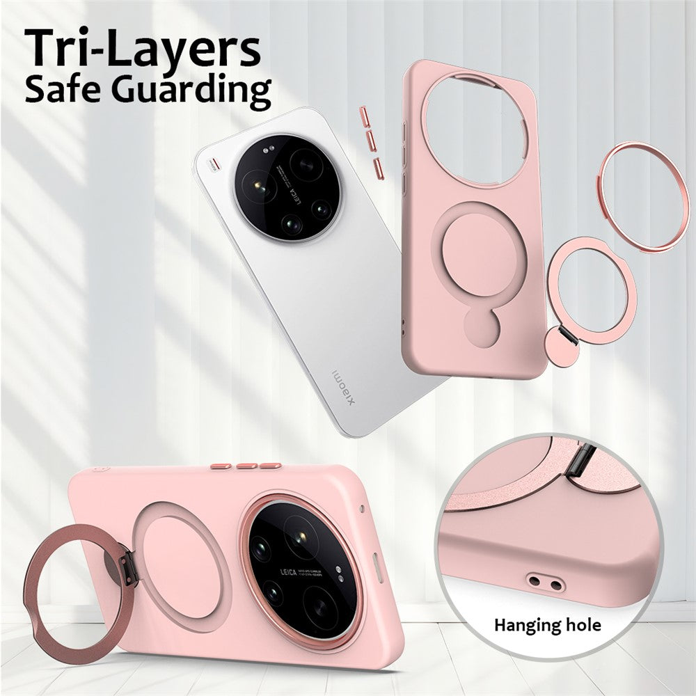 Xiaomi 17 Ultra 5G Magnetiskt Skal Roterande Ring Stöd TPU + PC Bakstycke