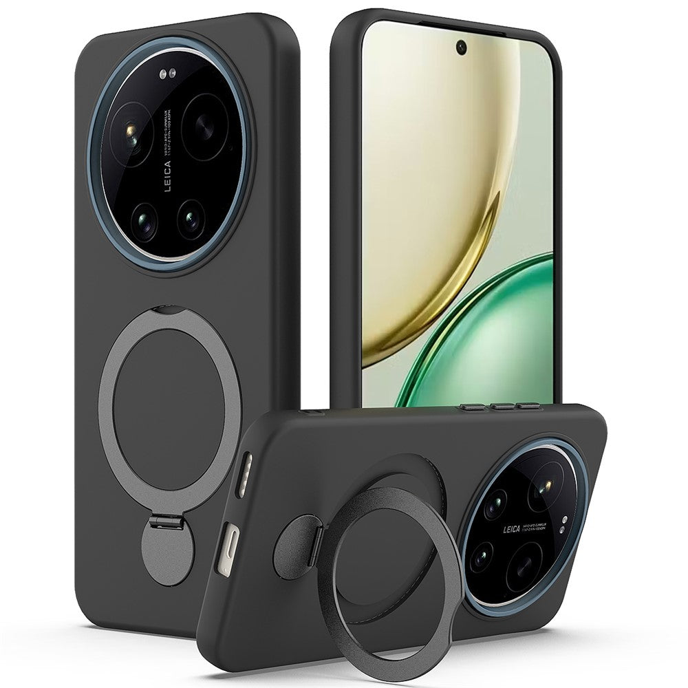 For Xiaomi 17 Ultra 5G Magnetic Case Rotating Ring Kickstand TPU + PC Back Cover