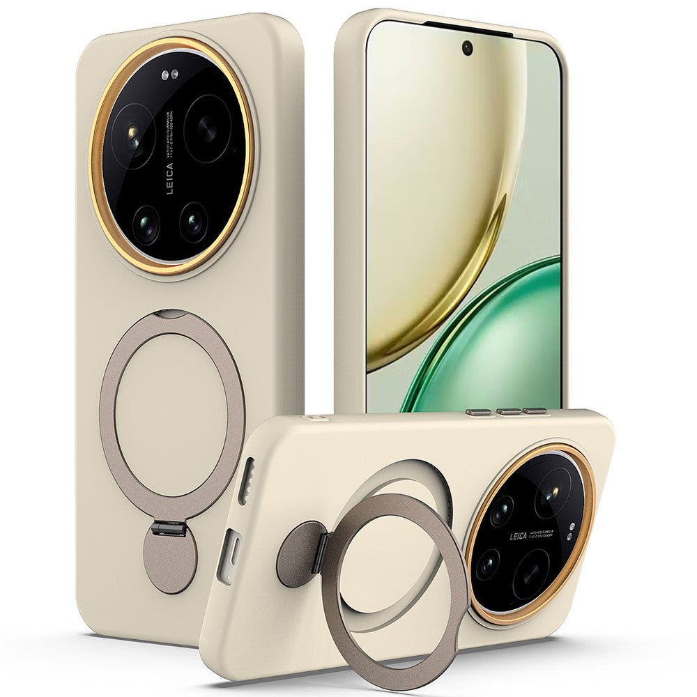 For Xiaomi 17 Ultra 5G Magnetic Case Rotating Ring Kickstand TPU + PC Back Cover
