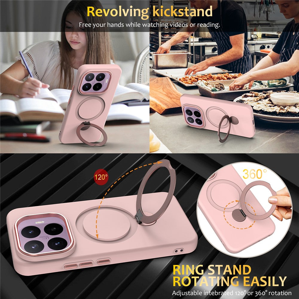 For Xiaomi 17T Magnetic Case Rotating Ring Kickstand TPU + PC Back Cover