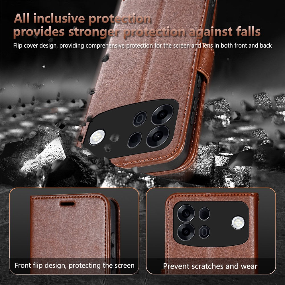 AZNS For Oppo A7 Pro Max 5G Case Anti-Scratch PU Leather Stand Wallet Phone Cover