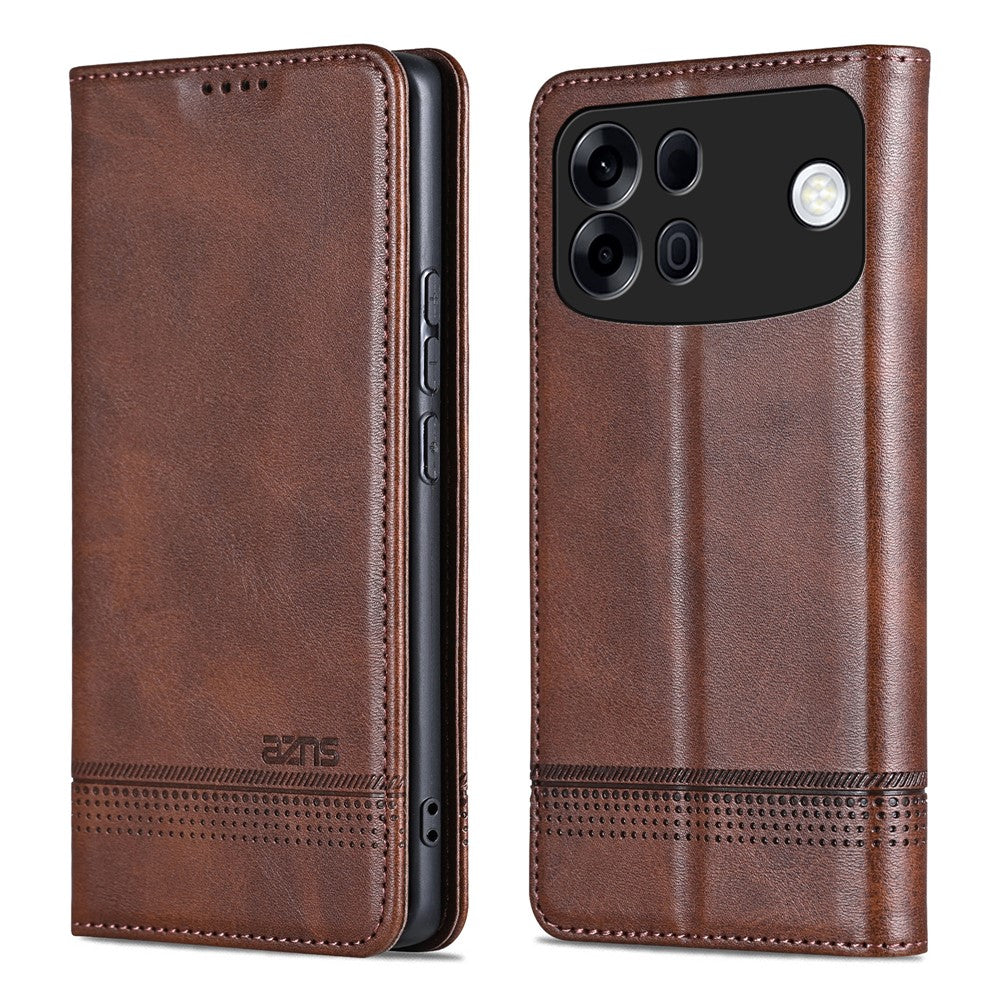 AZNS For Oppo A7 Pro Max 5G Case Cowhide Texture PU Leather Wallet Phone Cover