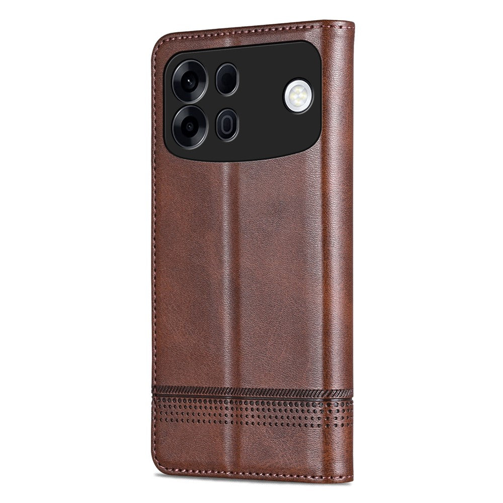 AZNS For Oppo A7 Pro Max 5G Case Cowhide Texture PU Leather Wallet Phone Cover