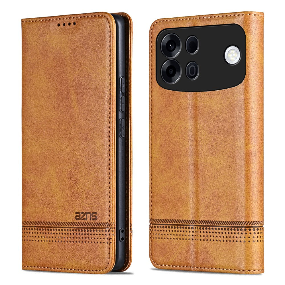 AZNS For Oppo A7 Pro Max 5G Case Cowhide Texture PU Leather Wallet Phone Cover