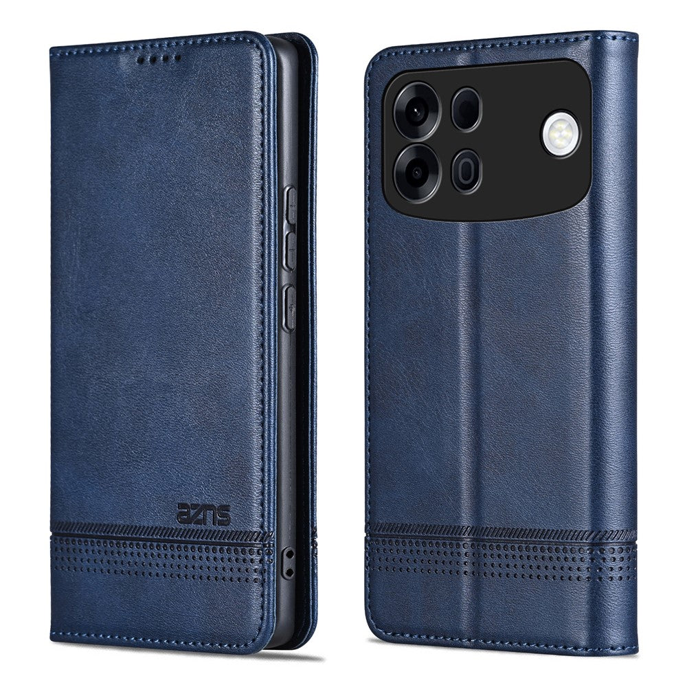 AZNS For Oppo A7 Pro Max 5G Case Cowhide Texture PU Leather Wallet Phone Cover