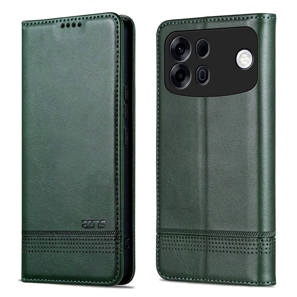 AZNS For Oppo A7 Pro Max 5G Case Cowhide Texture PU Leather Wallet Phone Cover