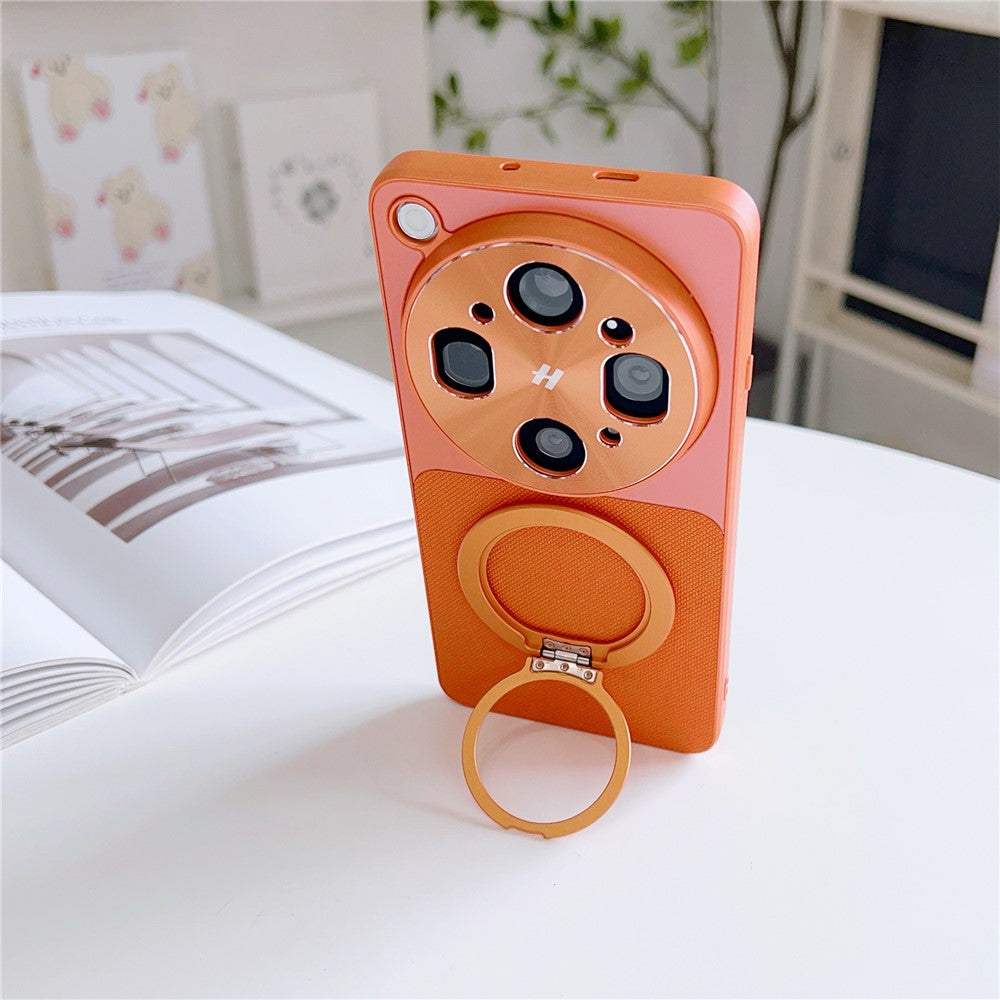 For Oppo Find X9 Ultra 5G Magnetic Case with Detachable Kickstand Grid Texture Tech Fabric Coated PC + TPU Phone Cover