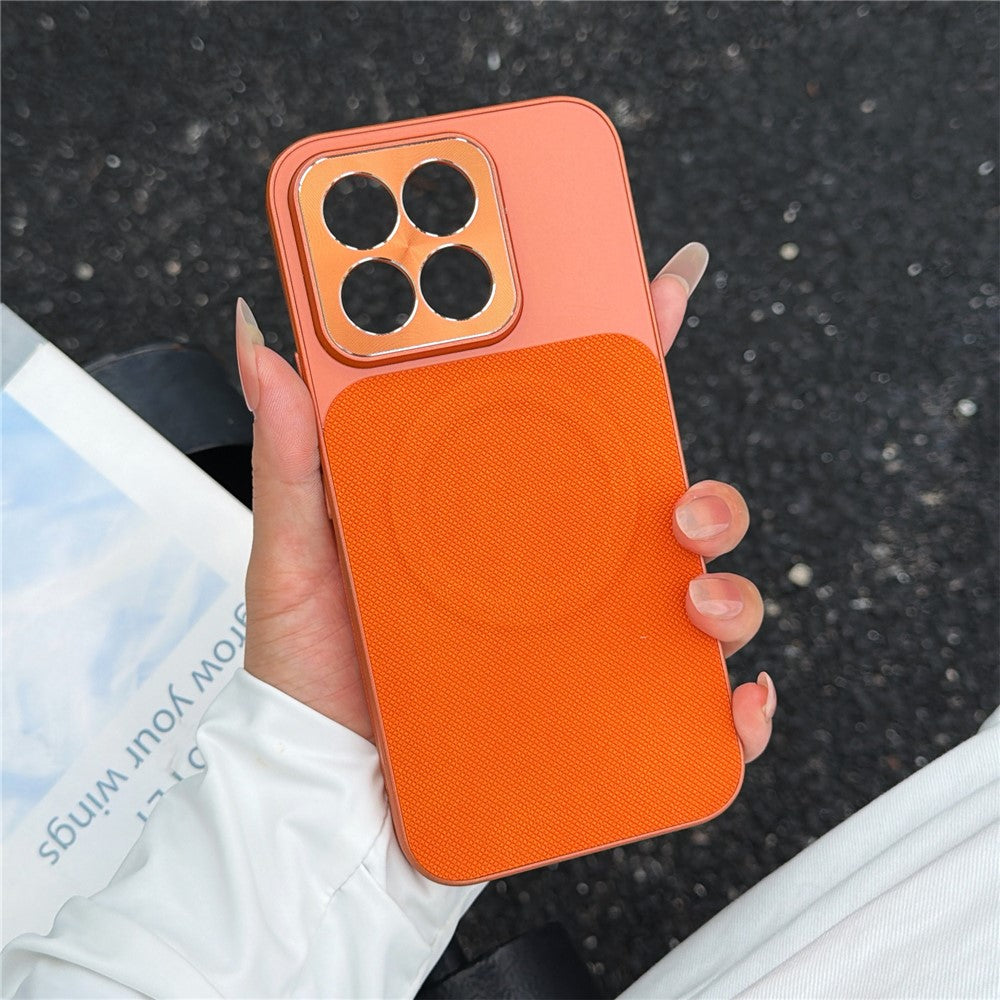 For Xiaomi 17 Max Magnetic Case with Detachable Kickstand Grid Texture Tech Fabric Coated PC + TPU Phone Cover