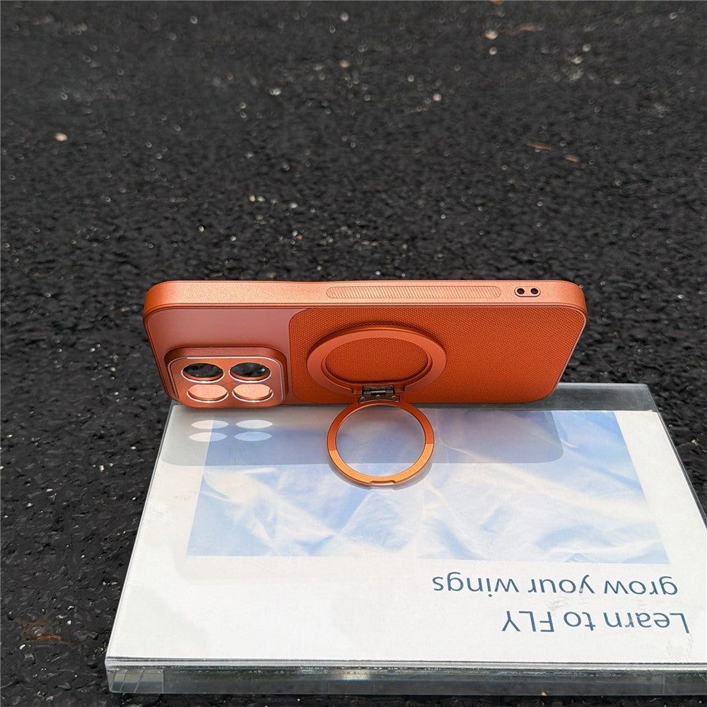 For Xiaomi 17 Max Magnetic Case with Detachable Kickstand Grid Texture Tech Fabric Coated PC + TPU Phone Cover