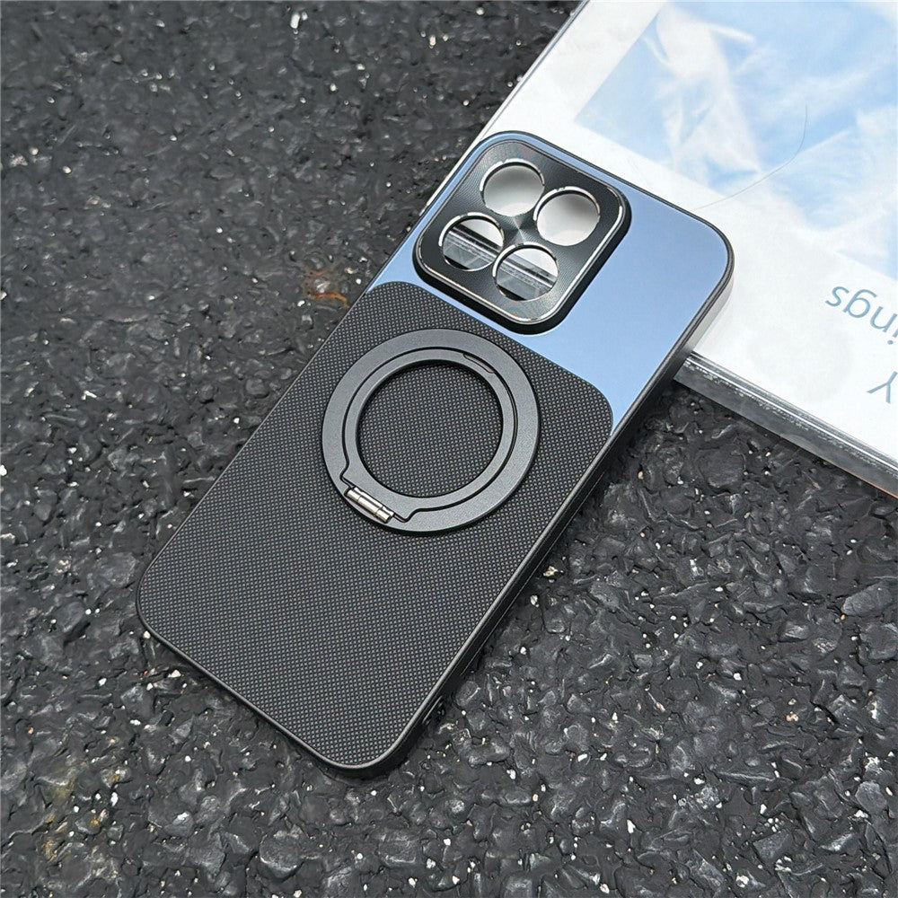 For Xiaomi 17 Max Magnetic Case with Detachable Kickstand Grid Texture Tech Fabric Coated PC + TPU Phone Cover