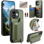 For Xiaomi Redmi Note 17 4G (Global) / Note 17 5G (Global) / Note 17 (India / China) 5G Case RFID Blocking Card Holder Jeans Cloth Texture Leather Back Cover with Elastic Wristband