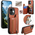 Xiaomi Redmi Note 17 4G (Global) / Note 17 5G (Global) / Note 17 (Indien/Kina) 5G-skal RFID-blockerande korthållare, jeanstygtexturerat läderbakstycke med elastiskt armband