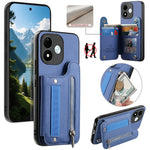 Xiaomi Redmi Note 17 4G (Global) / Note 17 5G (Global) / Note 17 (Indien/Kina) 5G-skal RFID-blockerande korthållare, jeanstygtexturerat läderbakstycke med elastiskt armband