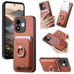 For Xiaomi Redmi Note 17 4G (Global) / Note 17 5G (Global) / Note 17 (India / China) 5G Case Cloth Texture Leather + PC + TPU Phone Cover with Detachable Magnetic Ring Kickstand Card Holder