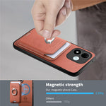 For Xiaomi Redmi Note 17 4G (Global) / Note 17 5G (Global) / Note 17 (India / China) 5G Case Cloth Texture Leather + PC + TPU Phone Cover with Detachable Magnetic Ring Kickstand Card Holder