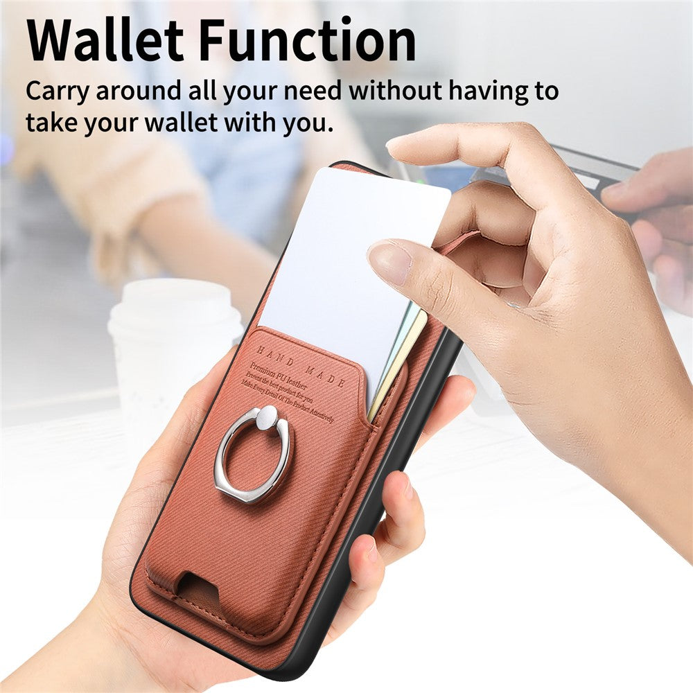 For Xiaomi Redmi Note 17 4G (Global) / Note 17 5G (Global) / Note 17 (India / China) 5G Case Cloth Texture Leather + PC + TPU Phone Cover with Detachable Magnetic Ring Kickstand Card Holder