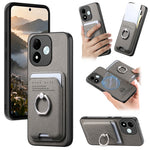 For Xiaomi Redmi Note 17 4G (Global) / Note 17 5G (Global) / Note 17 (India / China) 5G Case Cloth Texture Leather + PC + TPU Phone Cover with Detachable Magnetic Ring Kickstand Card Holder
