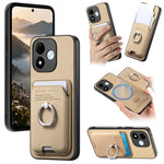 For Xiaomi Redmi Note 17 4G (Global) / Note 17 5G (Global) / Note 17 (India / China) 5G Case Cloth Texture Leather + PC + TPU Phone Cover with Detachable Magnetic Ring Kickstand Card Holder