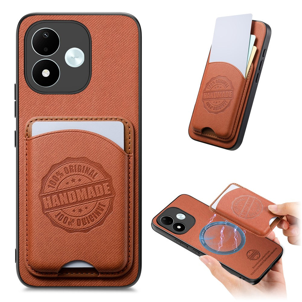 For Xiaomi Redmi Note 17 4G (Global) / Note 17 (India / China) 5G / Note 17 5G (Global) Case Twill Texture Leather PC TPU Phone Cover with Detachable Magnetic Card Holder