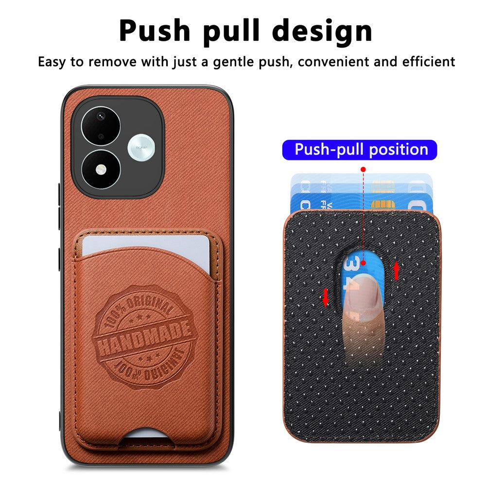 For Xiaomi Redmi Note 17 4G (Global) / Note 17 (India / China) 5G / Note 17 5G (Global) Case Twill Texture Leather PC TPU Phone Cover with Detachable Magnetic Card Holder