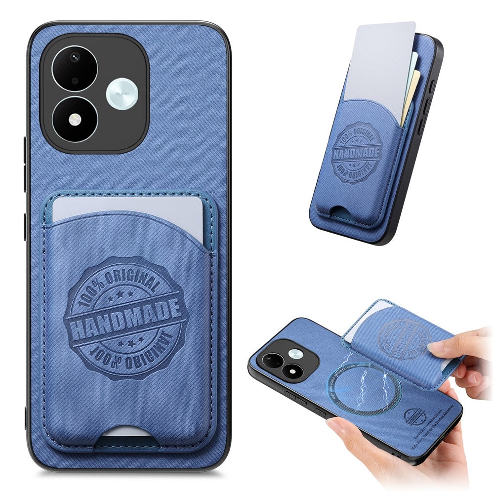 For Xiaomi Redmi Note 17 4G (Global) / Note 17 (India / China) 5G / Note 17 5G (Global) Case Twill Texture Leather PC TPU Phone Cover with Detachable Magnetic Card Holder